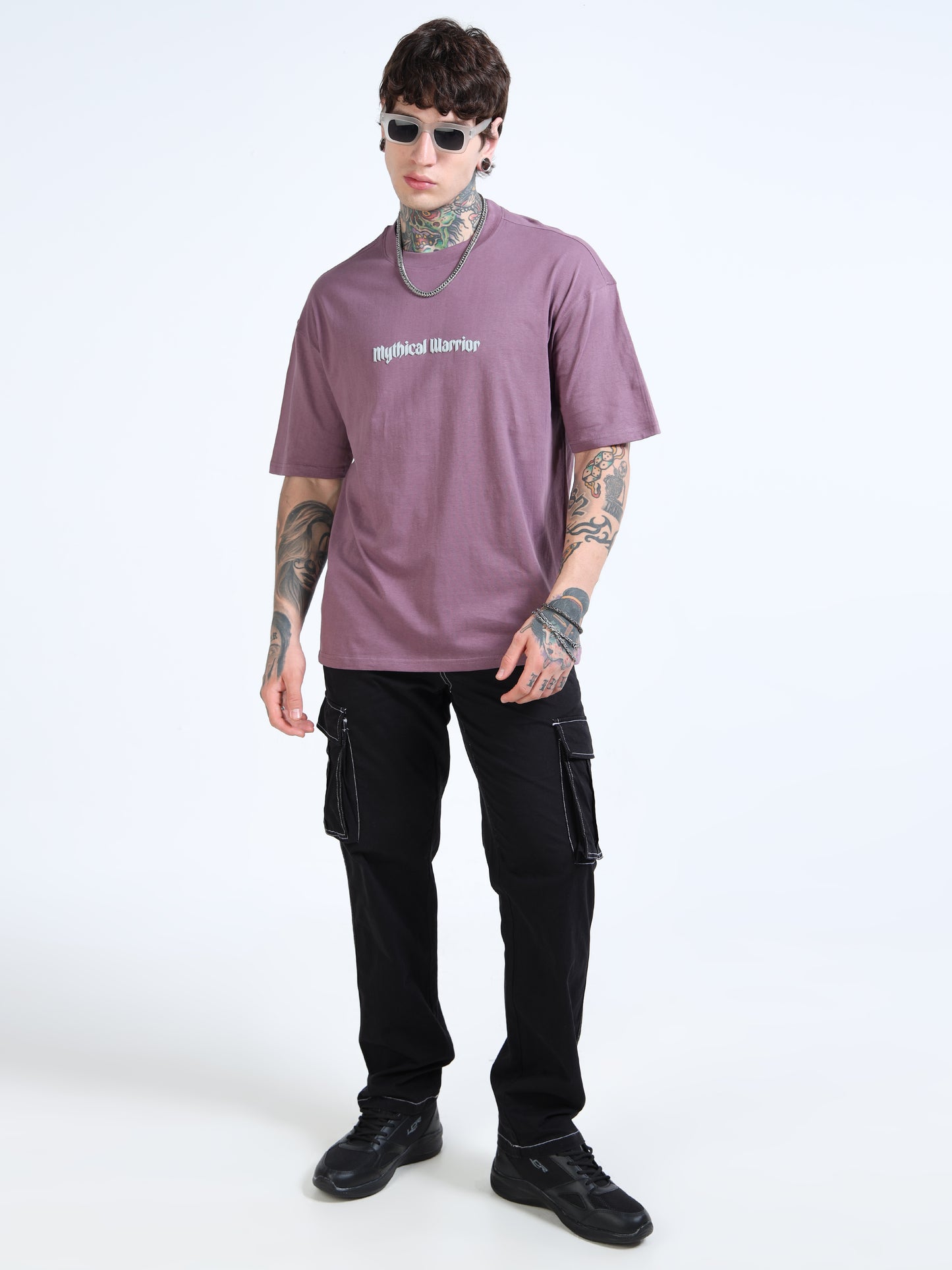 Men Graphic Printed Round Neck Cotton Oversized T-shirt