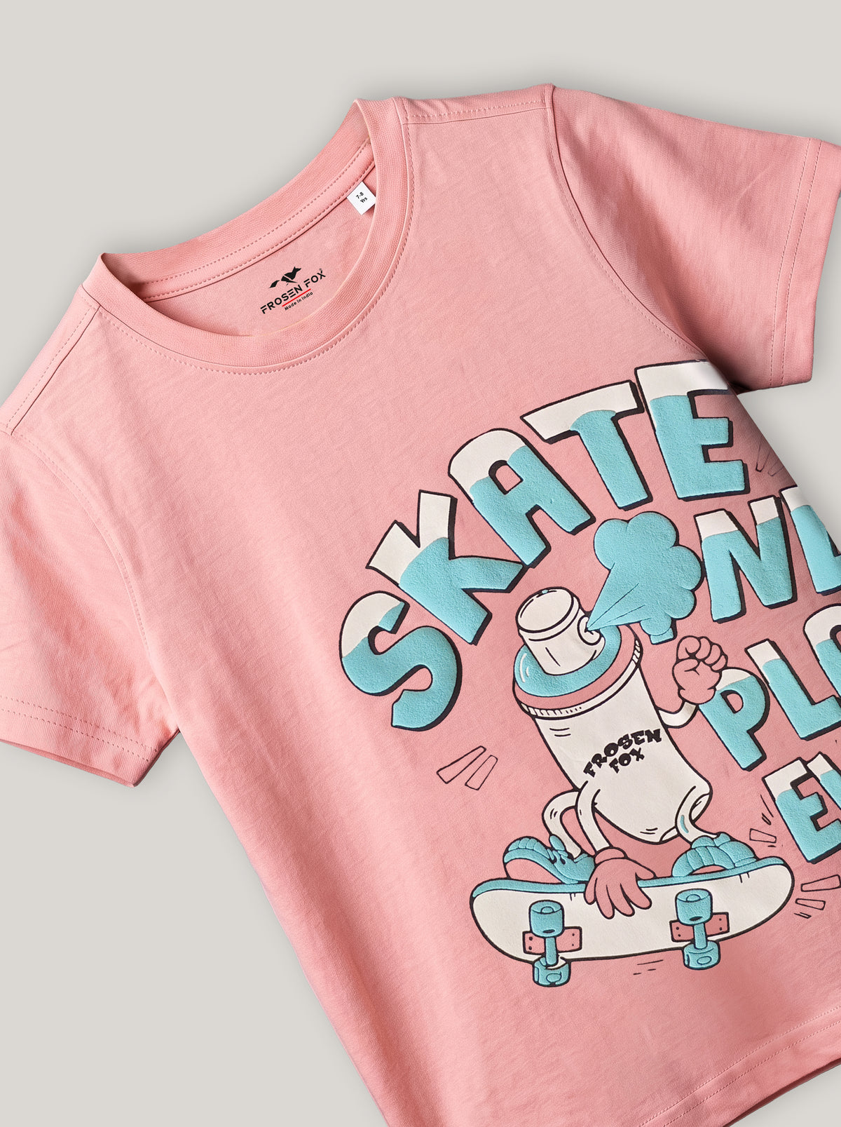 Kids' Pink Skateboard Graphic Printed T-Shirt | Casual Everyday Wear