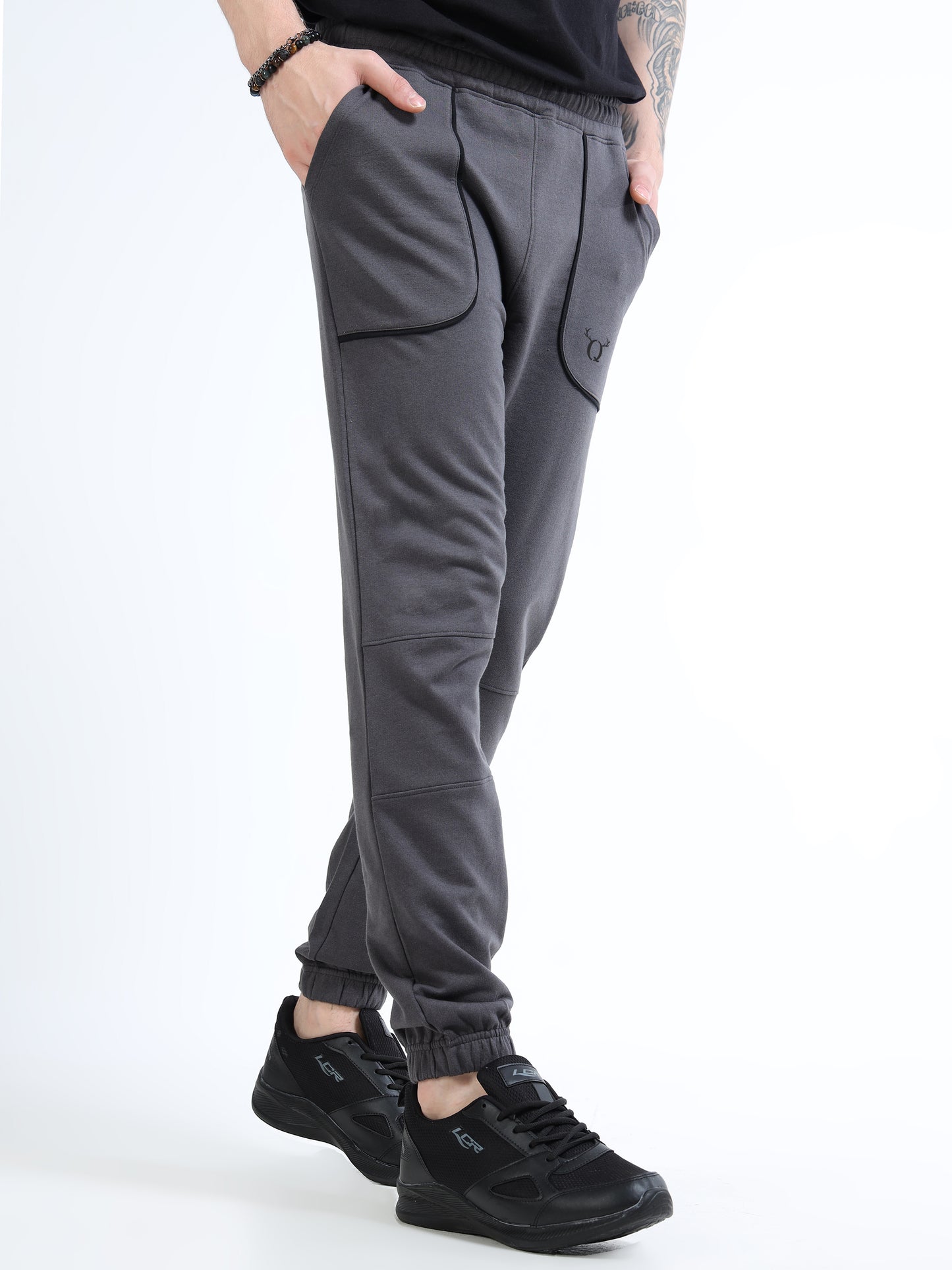 Men’s Premium Cotton Blend Joggers – Grey Athletic Regular Fit Joggers with Pockets