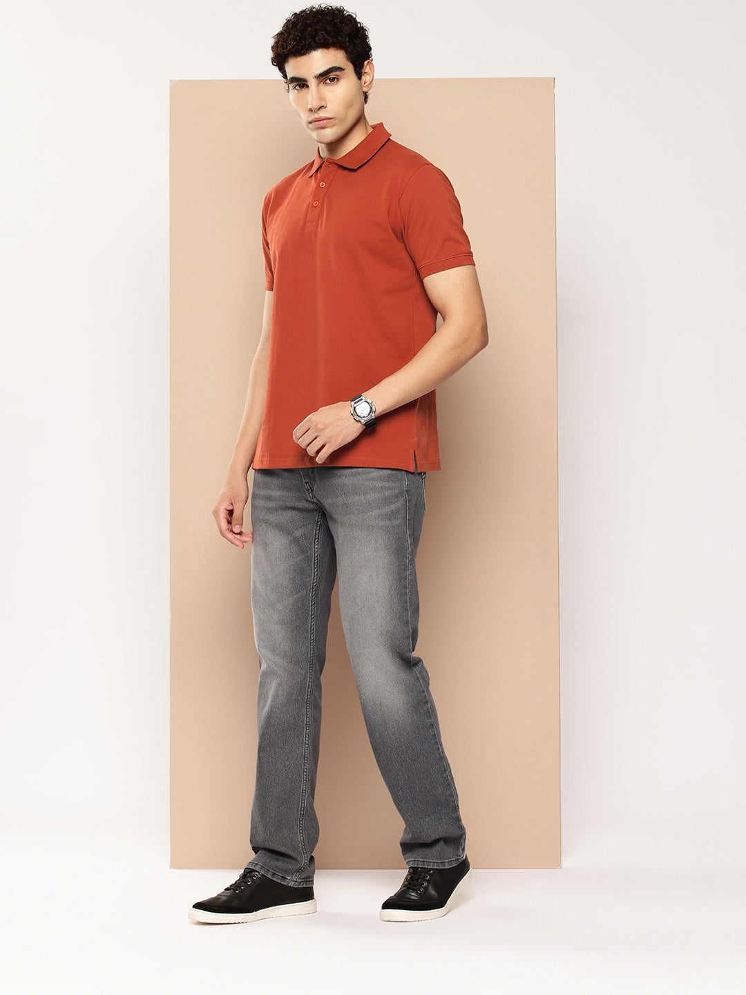 Men’s Classic Solid Cotton Polo T-Shirt