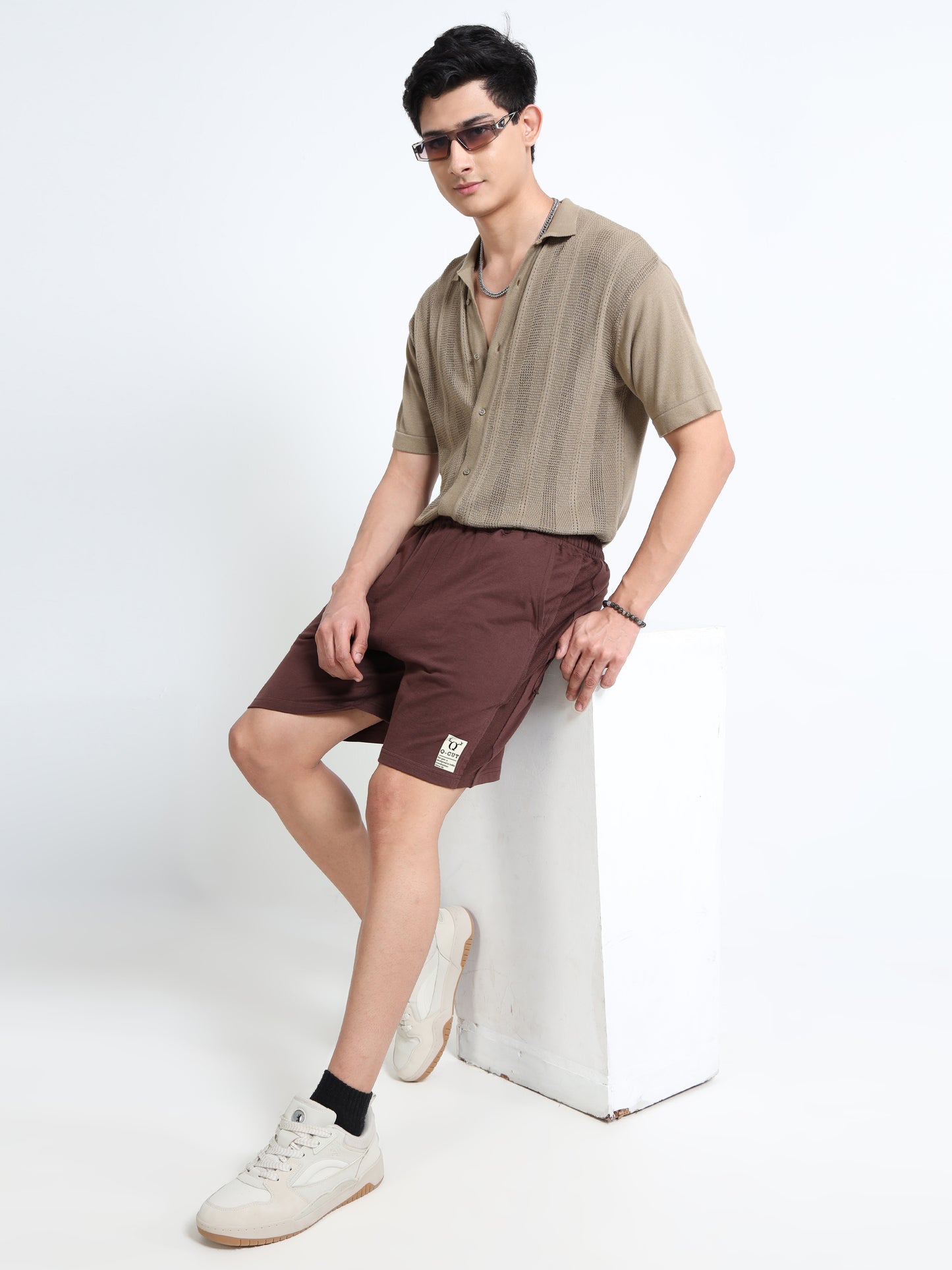 Men’s Brown Cargo Casual Shorts | Premium Cotton Blend Regular Fit Multi-Pocket Comfortable Summer Shorts
