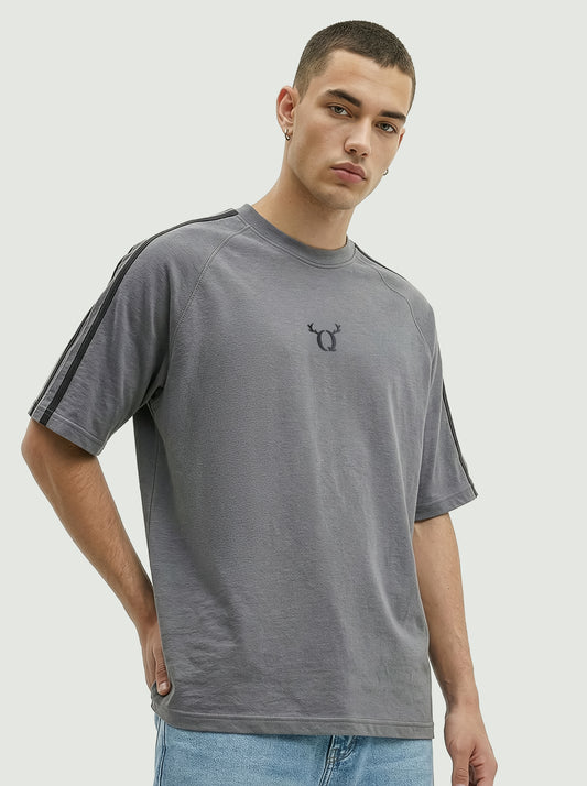 Men’s Grey Oversized T-Shirt | Minimal Logo Premium Streetwear Tee