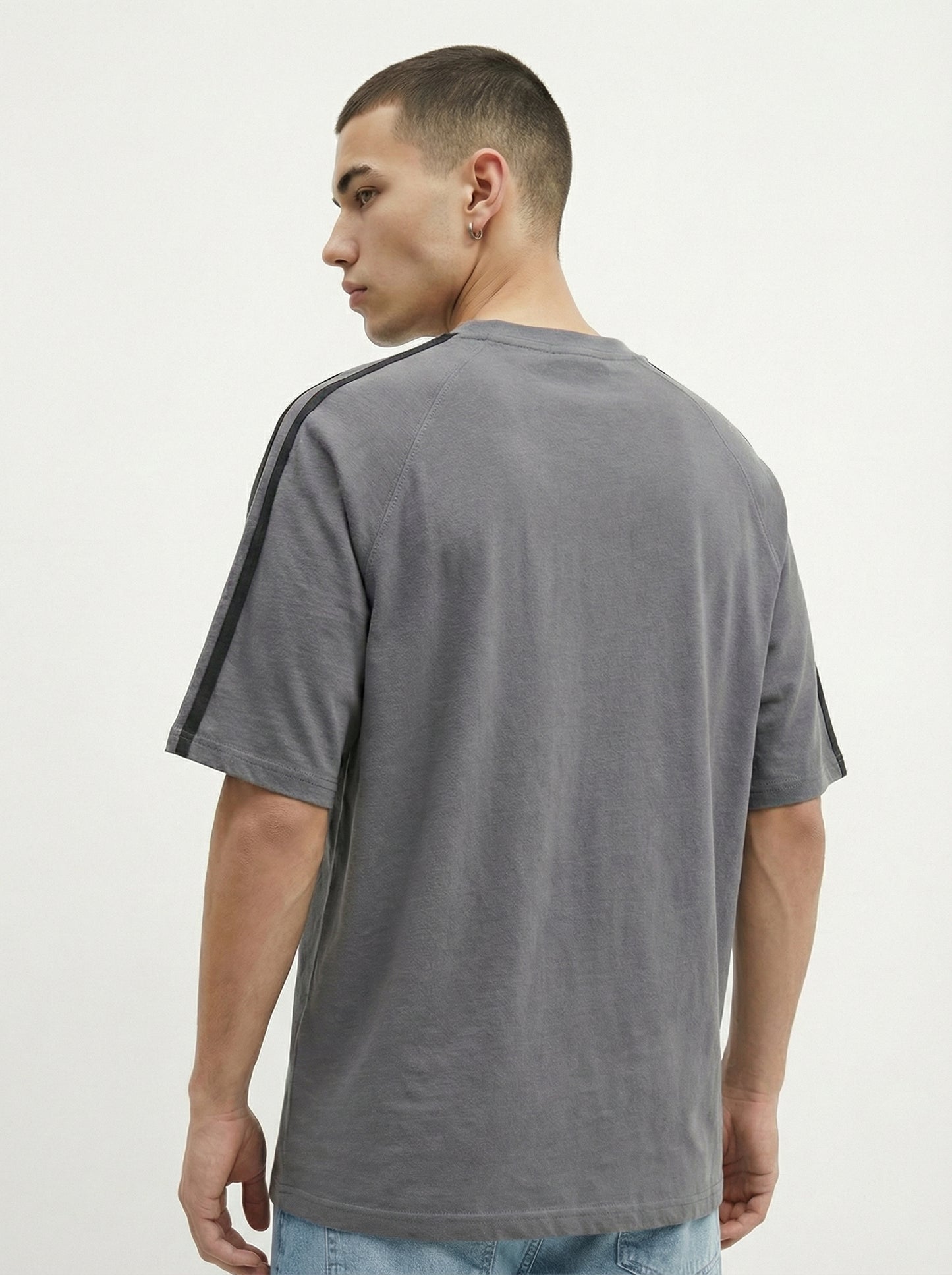 Men’s Grey Oversized T-Shirt | Minimal Logo Premium Streetwear Tee