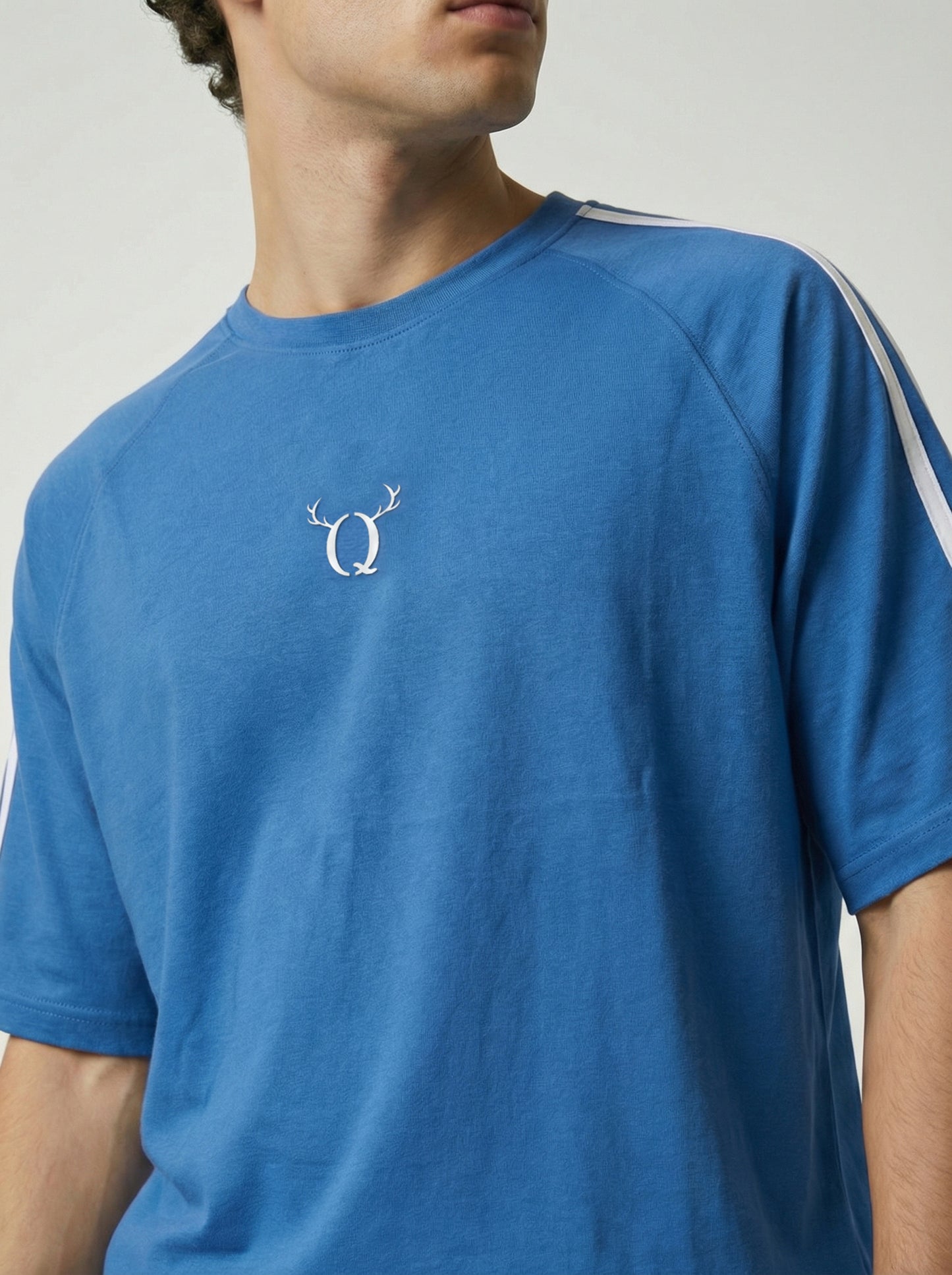 Men’s Blue Oversized T-Shirt | Minimal Logo Premium Streetwear Tee