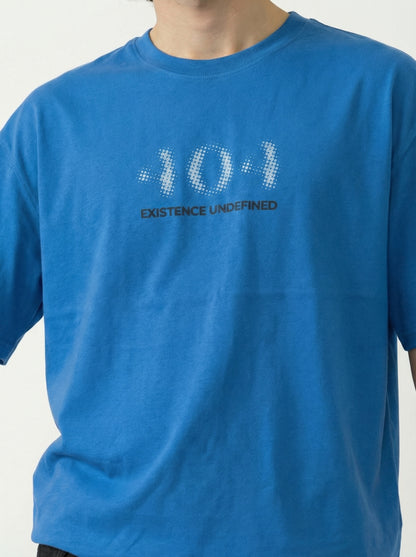 Men’s Oversized Blue Graphic T-Shirt – “Not Found Still Here” Back Print | Cotton Blend Drop Shoulder Streetwear Tee