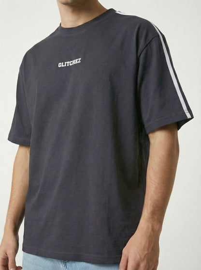 Men’s Black Oversized T-Shirt | Be Strong Minimal Print Streetwear Tee