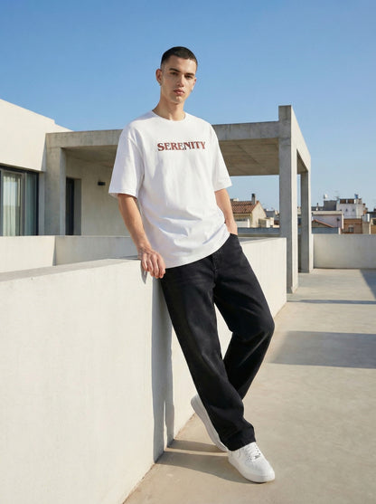 Serenity Bandana Print Oversized T-Shirt for Men | Premium Cotton Blend Streetwear Graphic Tee