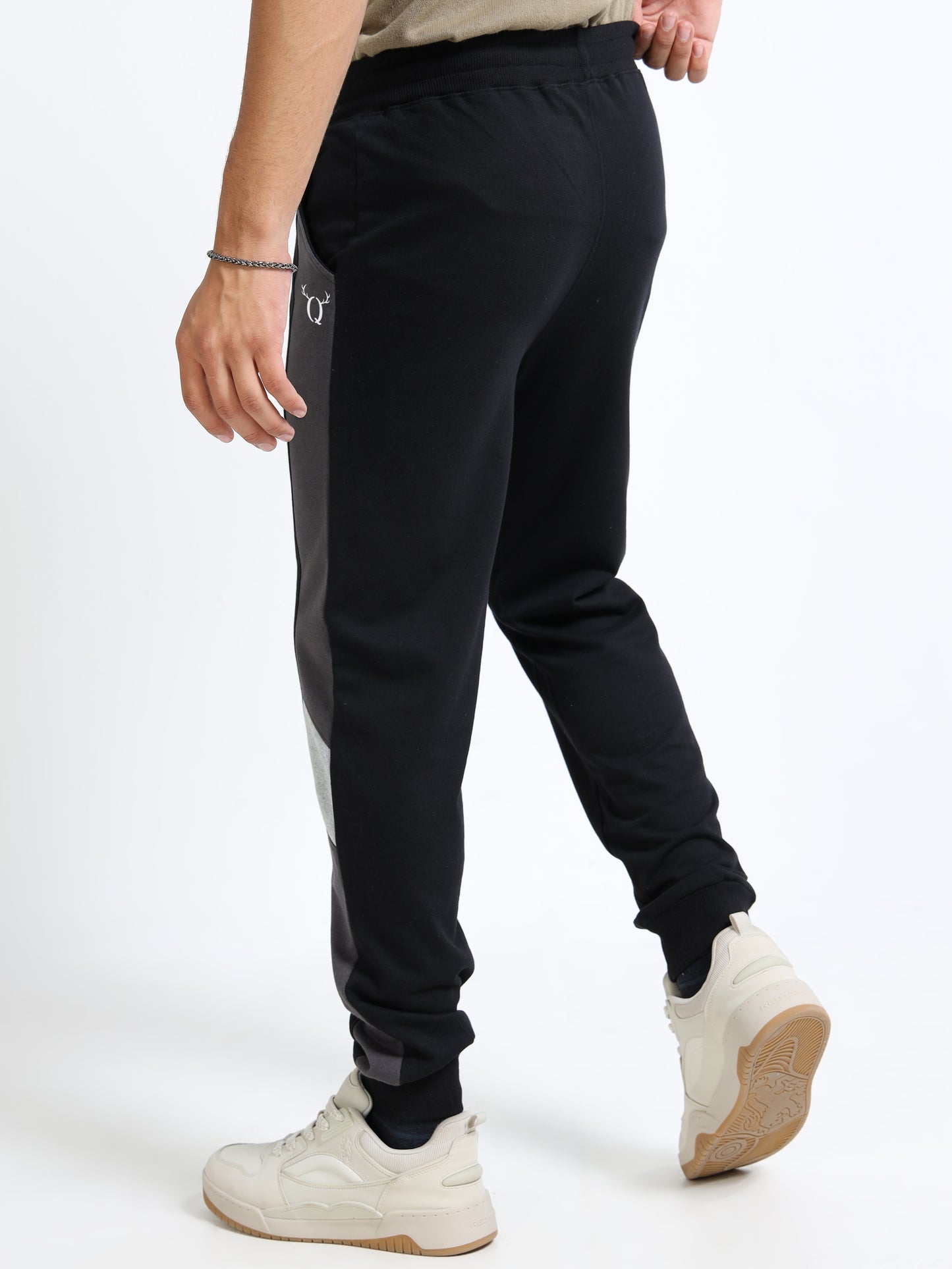 Men Self Design Black Joggers