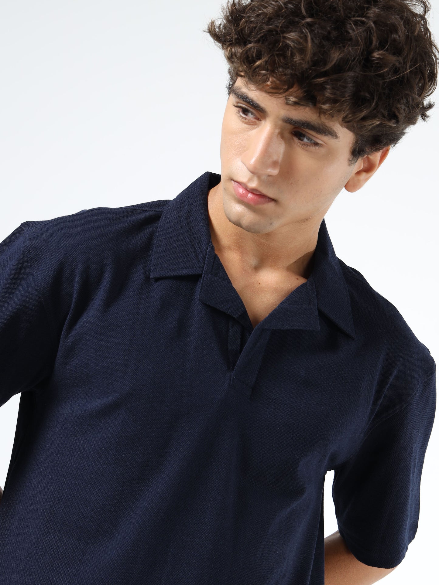 Premium Navy Blue Polo T-shirt for Men | Short Sleeves | Cotton Knit | Smart Casual