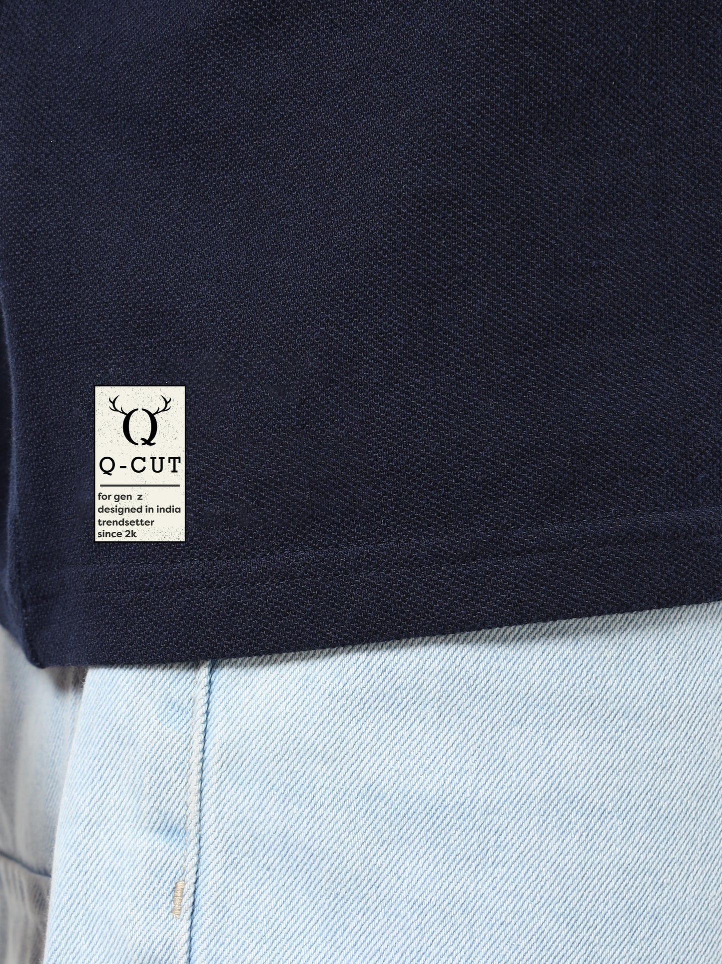 Premium Navy Blue Polo T-shirt for Men | Short Sleeves | Cotton Knit | Smart Casual