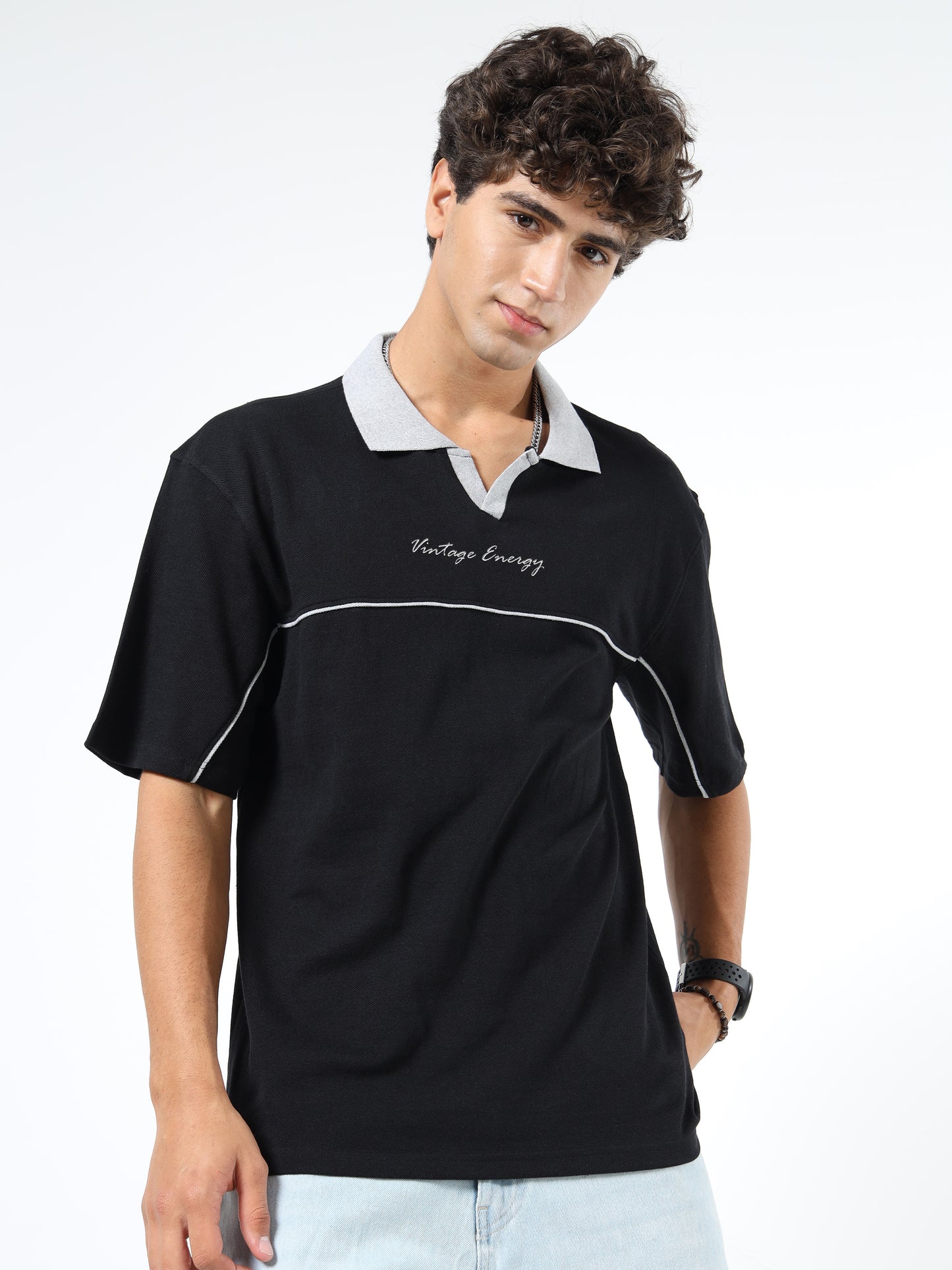 Men Embroidered Polo Neck Tshirts