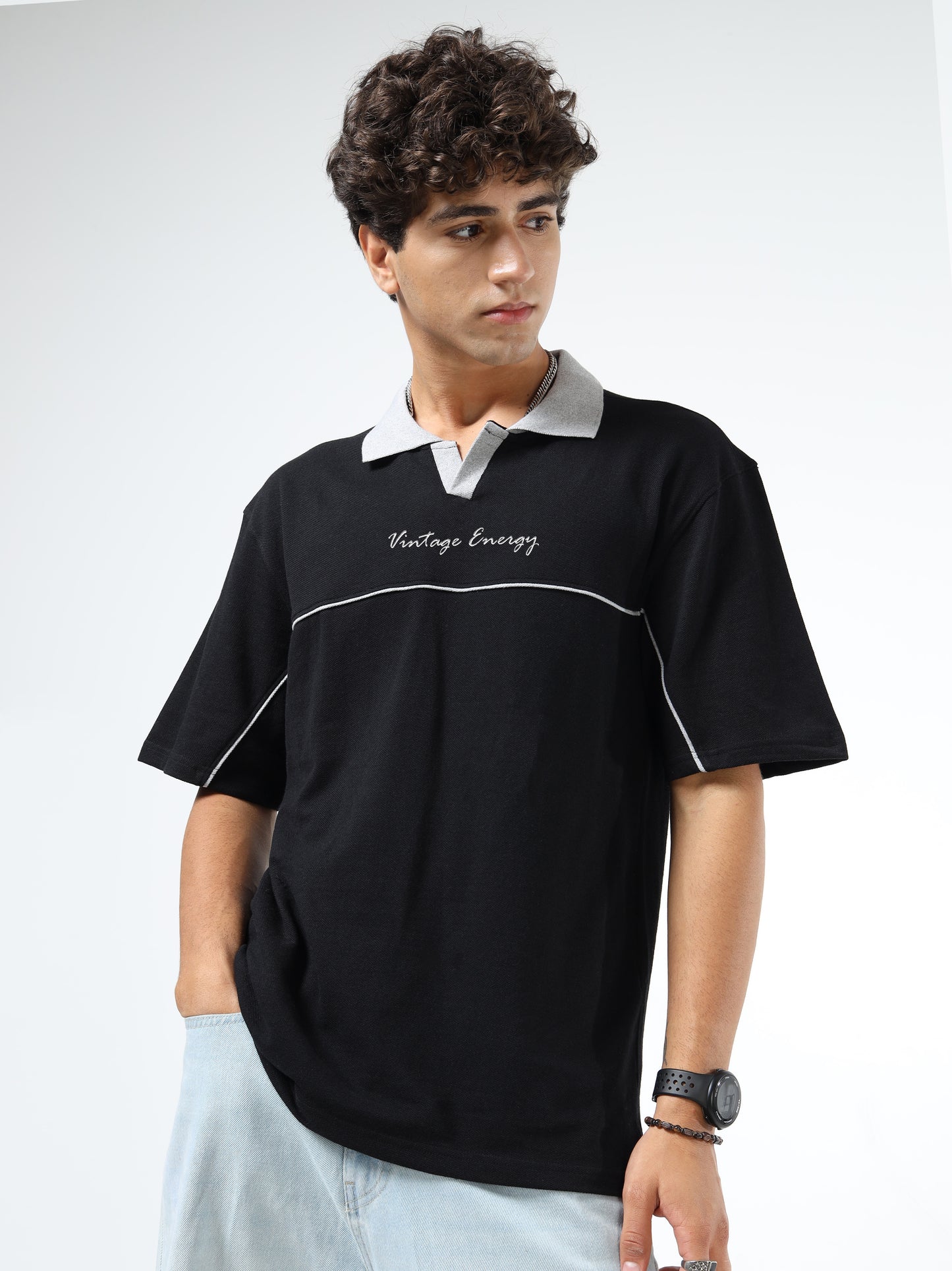 Men Embroidered Polo Neck Tshirts