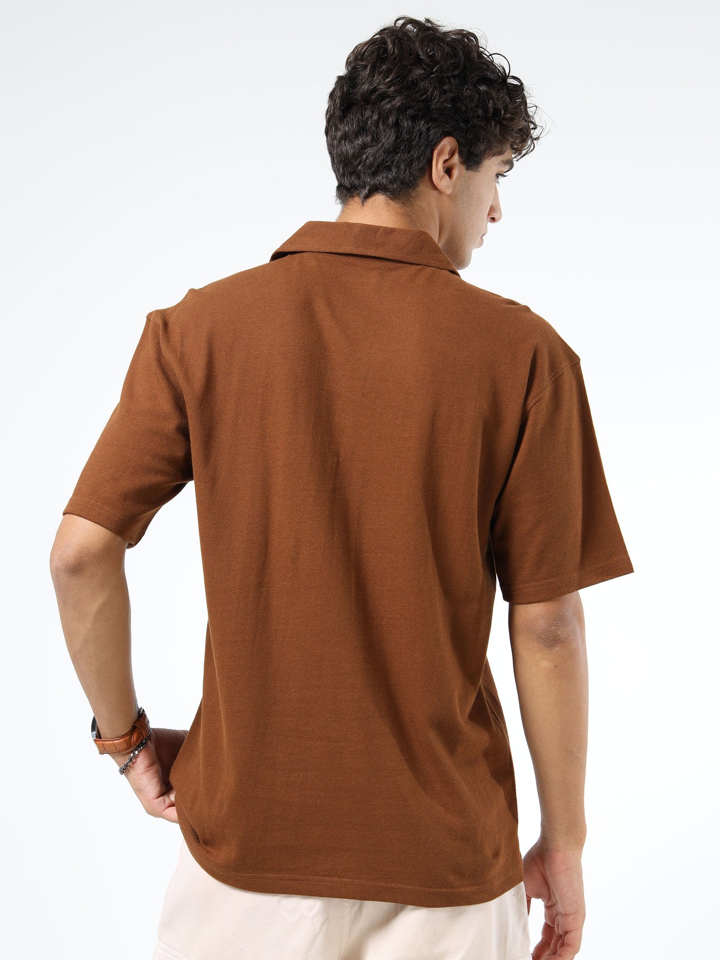 Stylish Men’s Brown Knitted Polo | Polo Collar | Street Style