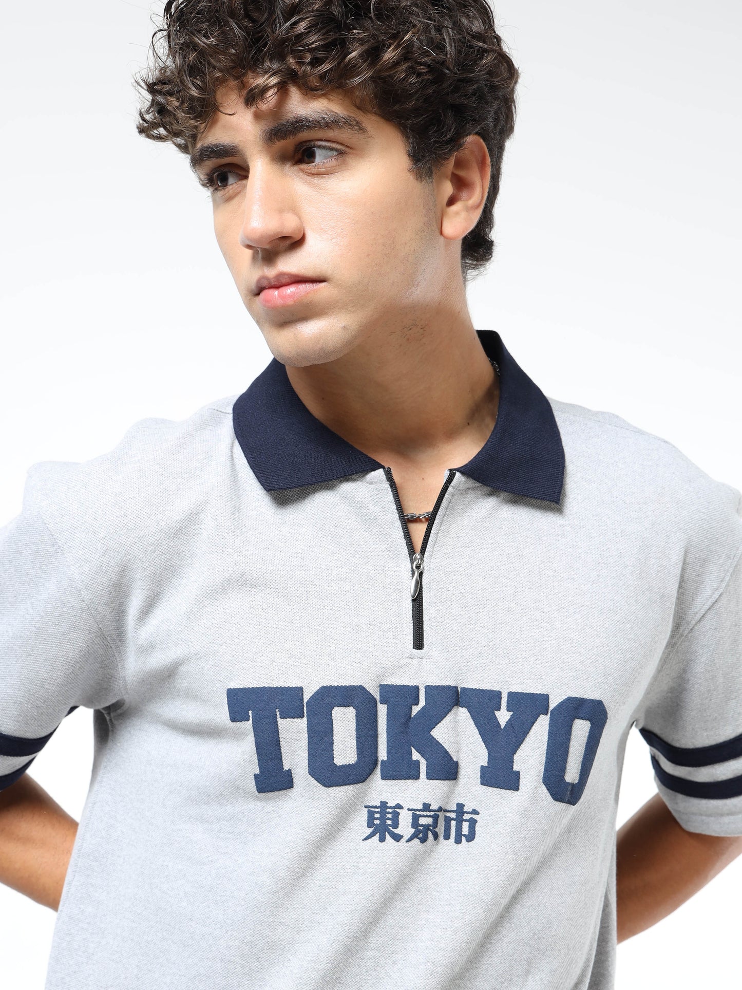 Mens Printed Relaxed-Fit Polo T-Shirts