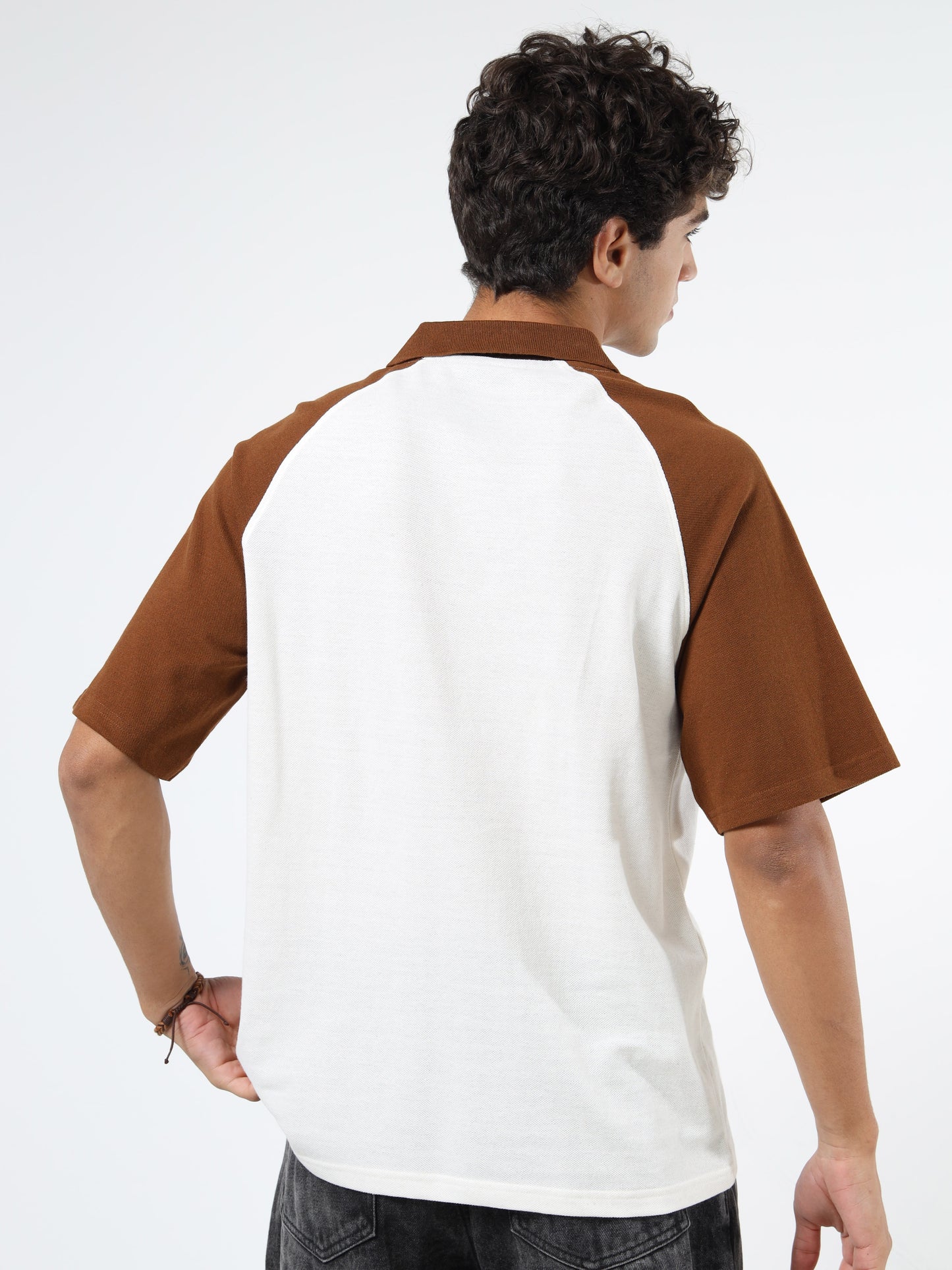 Stylish Men’s Off White Brown Polo | Brand Logo | Polo Collar | Smart Casual