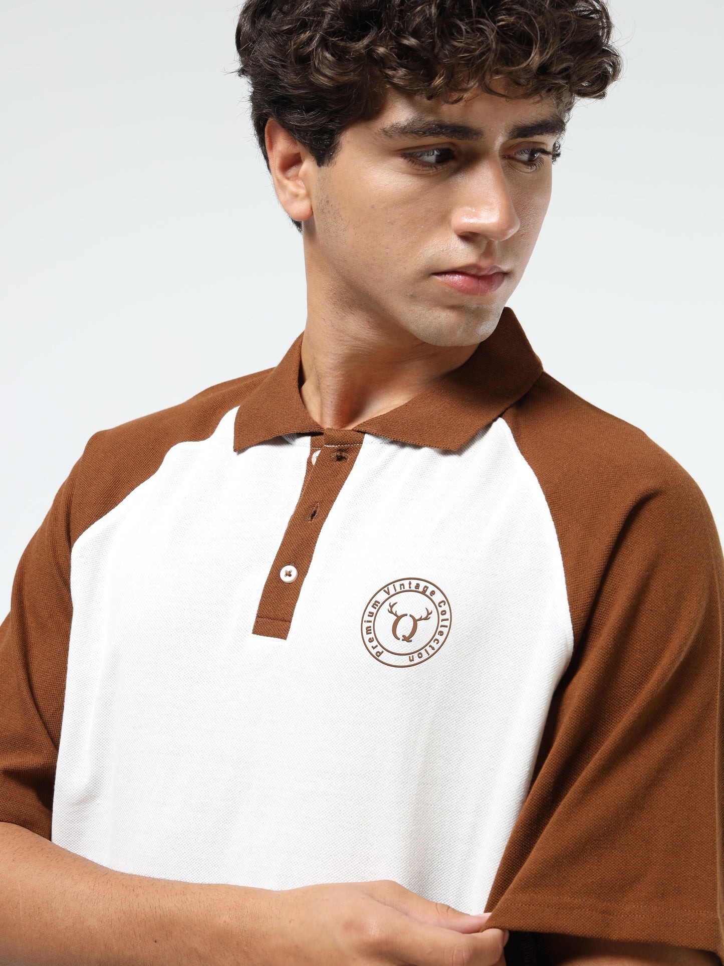 Stylish Men’s Off White Brown Polo | Brand Logo | Polo Collar | Smart Casual
