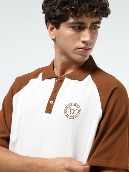 Stylish Men’s Off White Brown Polo | Brand Logo | Polo Collar | Smart Casual
