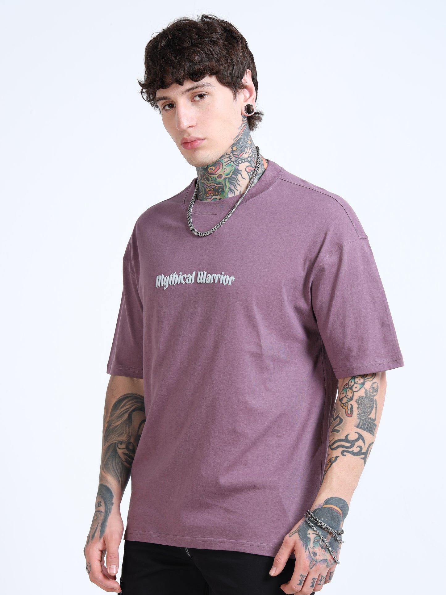 Men Graphic Printed Round Neck Cotton Oversized T-shirt