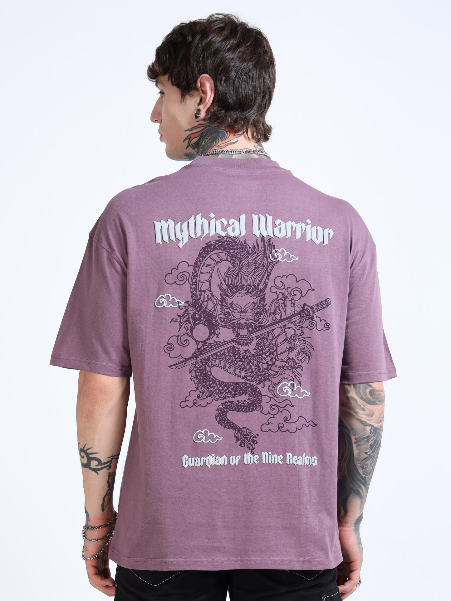 Men Graphic Printed Round Neck Cotton Oversized T-shirt