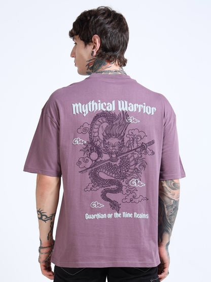 Men Graphic Printed Round Neck Cotton Oversized T-shirt