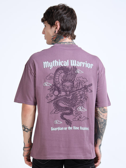 Men Graphic Printed Round Neck Cotton Oversized T-shirt