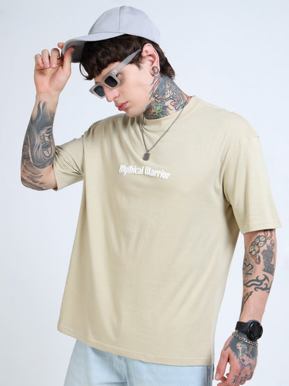Men Graphic Printed Round Neck Cotton Oversized T-shirt