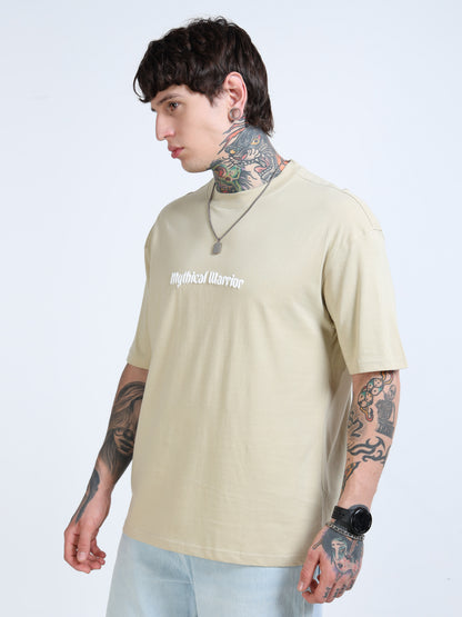 Men Graphic Printed Round Neck Cotton Oversized T-shirt