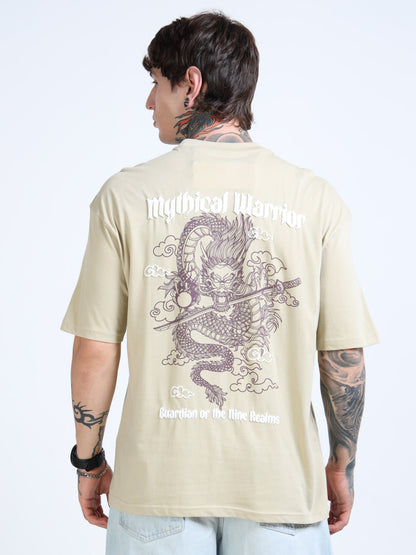 Men Graphic Printed Round Neck Cotton Oversized T-shirt