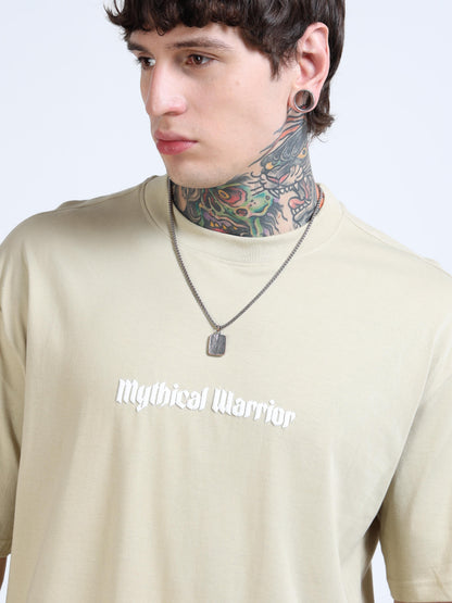 Men Graphic Printed Round Neck Cotton Oversized T-shirt