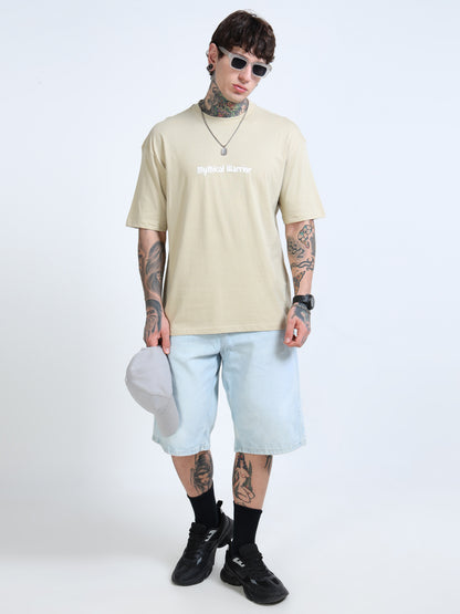 Men Graphic Printed Round Neck Cotton Oversized T-shirt