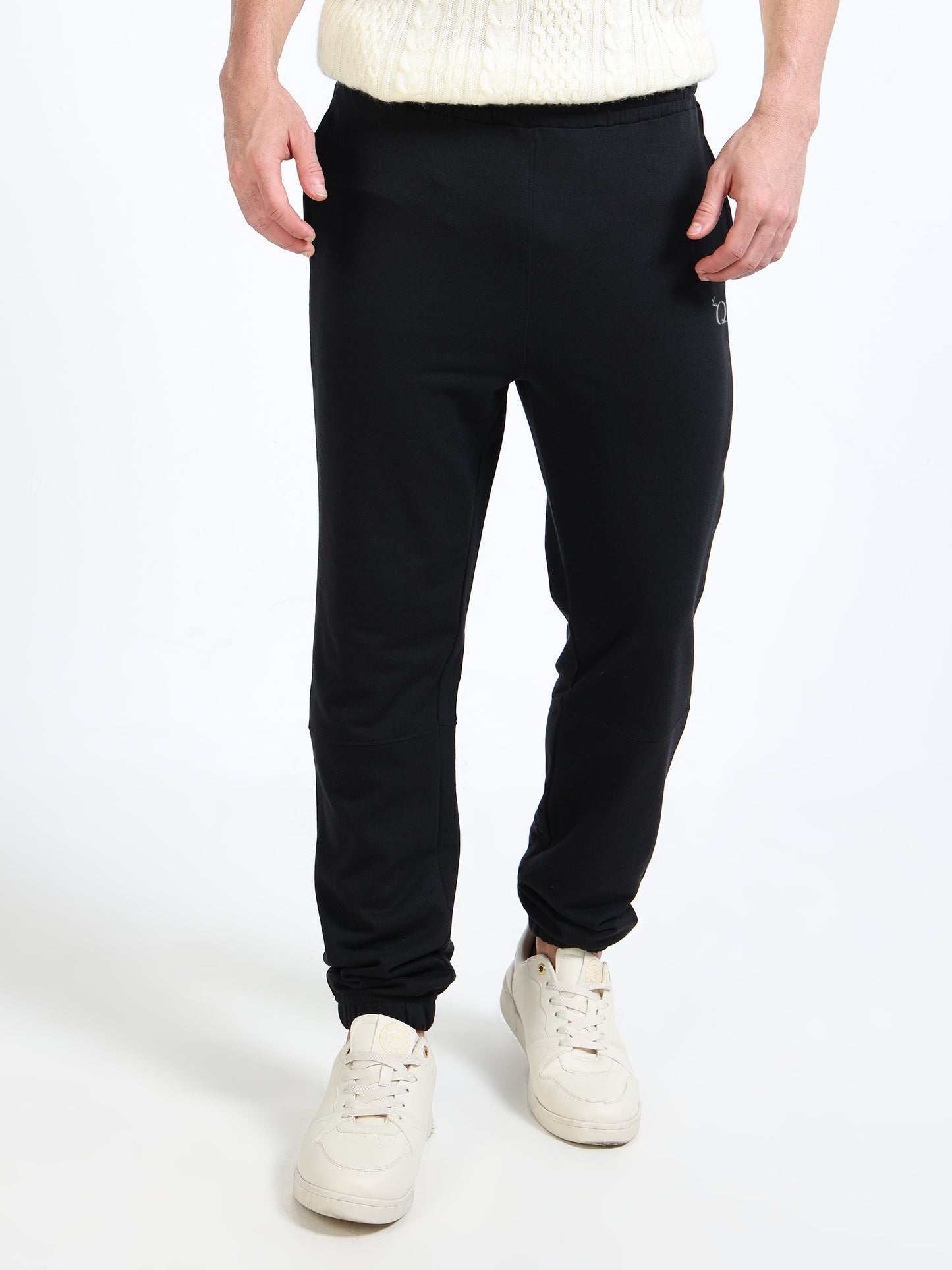 Stylish Men’s Black Joggers | Elasticated Waist & Drawstring | Sporty Side Stripes