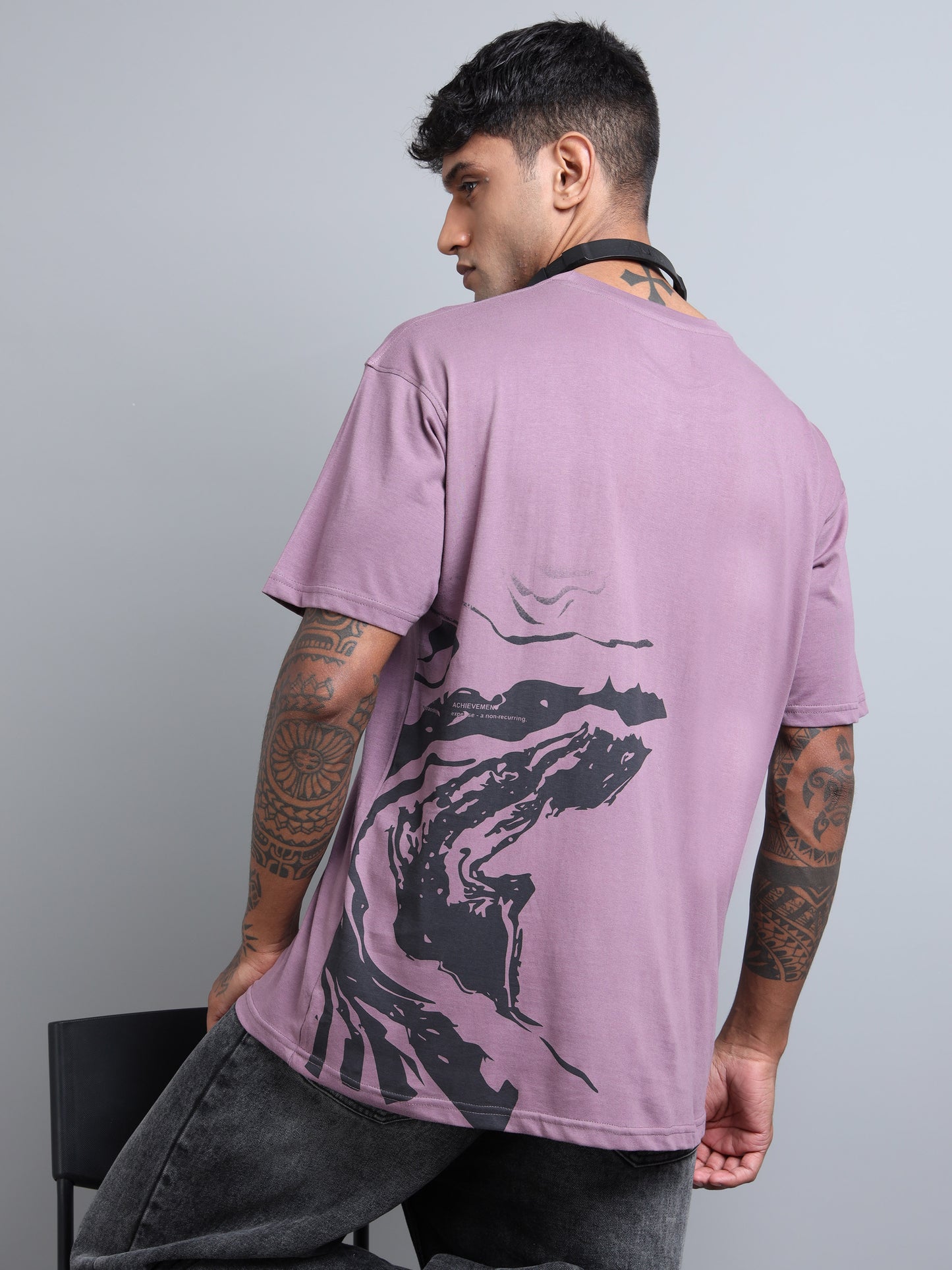 Men’s Oversized Graphic Printed T-Shirt – Premium Cotton Drop Shoulder Tee