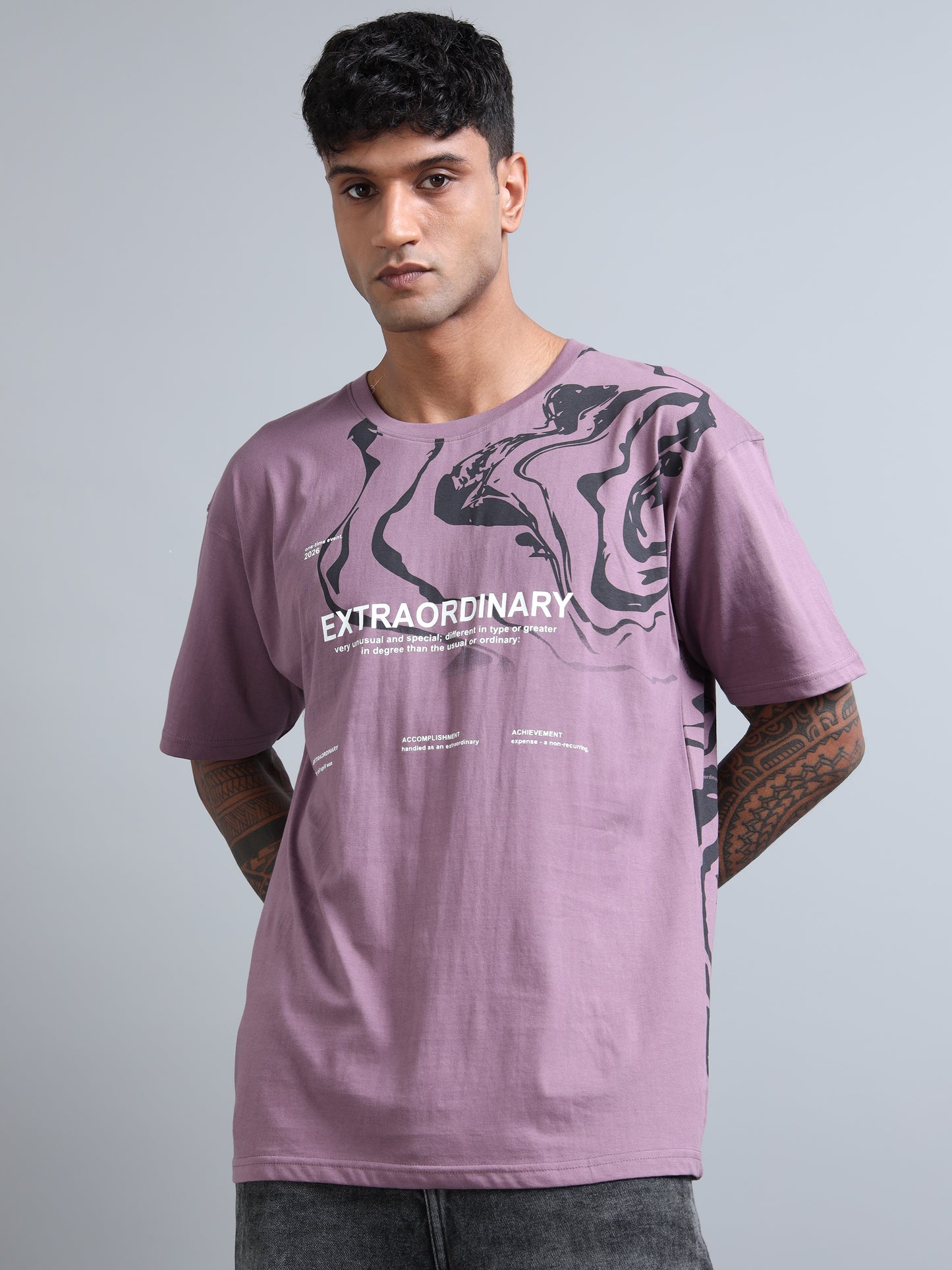 Men’s Oversized Graphic Printed T-Shirt – Premium Cotton Drop Shoulder Tee