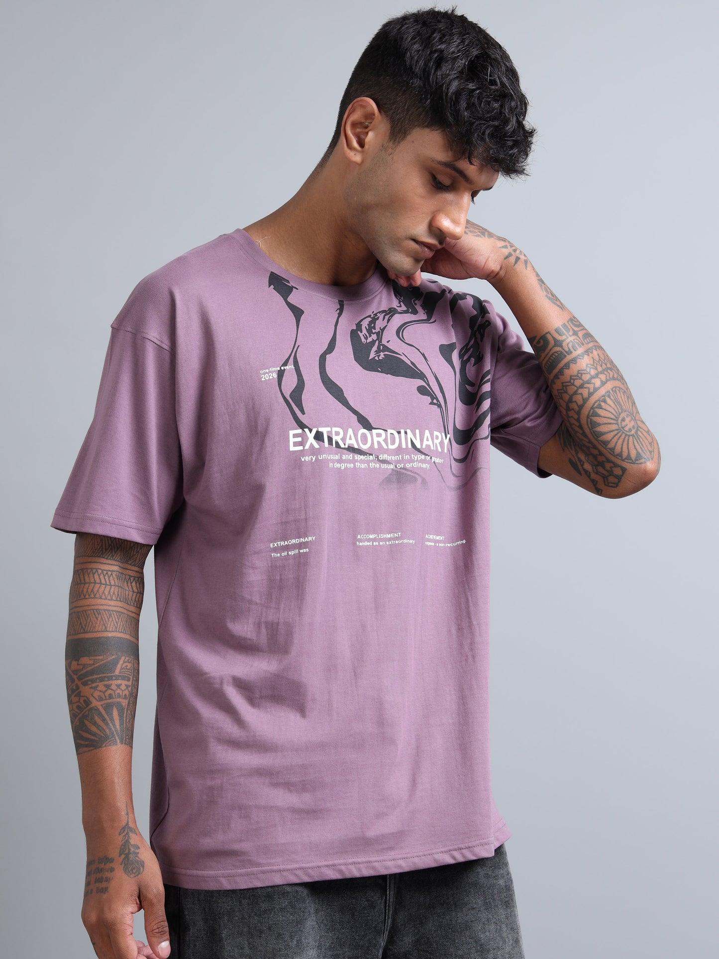 Men’s Oversized Graphic Printed T-Shirt – Premium Cotton Drop Shoulder Tee