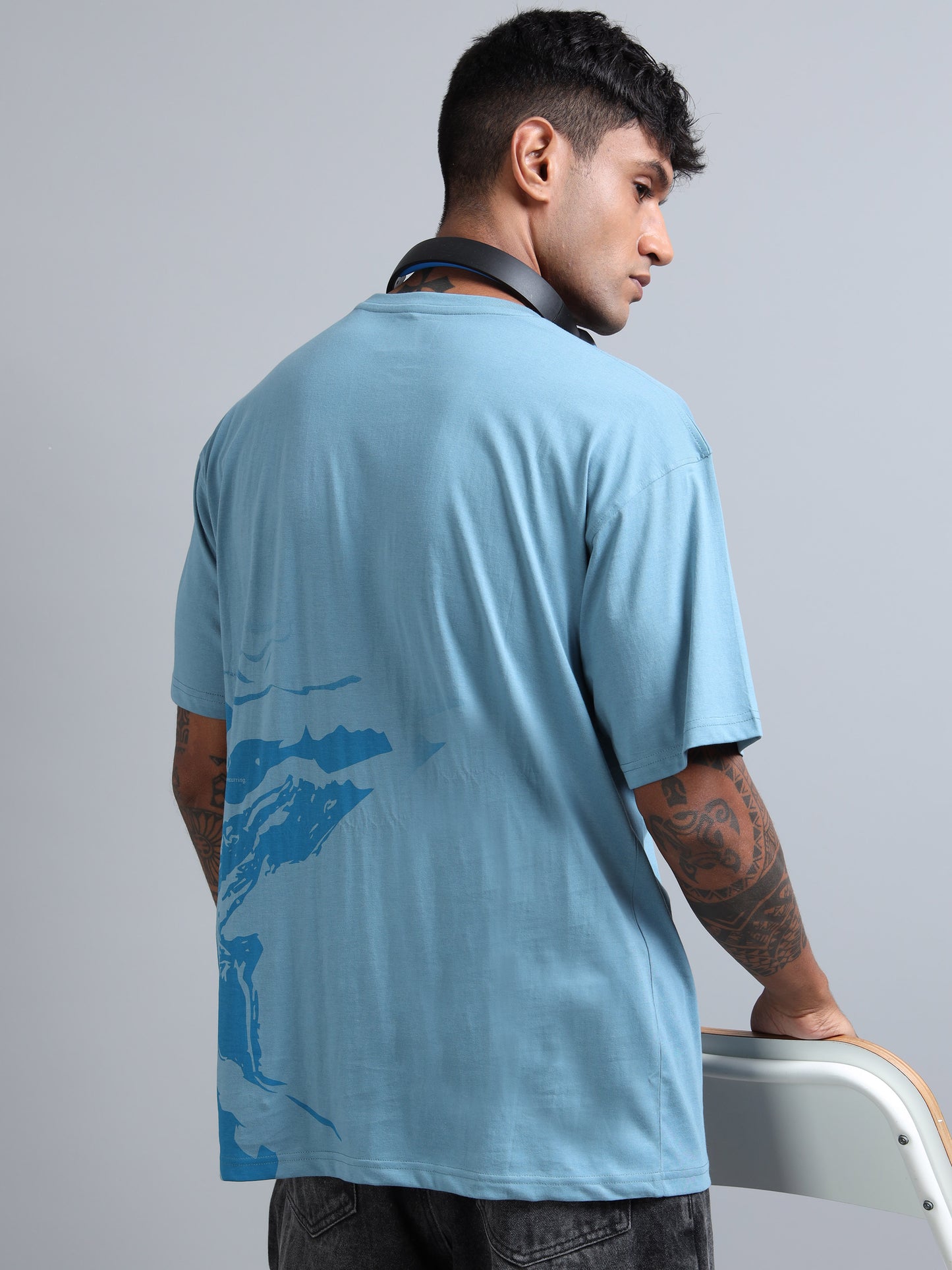 Men’s Oversized Graphic Printed T-Shirt – Premium Cotton Drop Shoulder Tee
