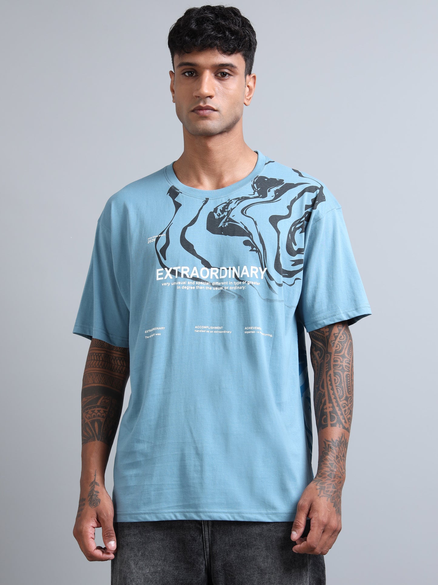 Men’s Oversized Graphic Printed T-Shirt – Premium Cotton Drop Shoulder Tee