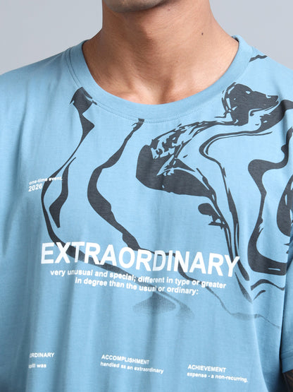 Men’s Oversized Graphic Printed T-Shirt – Premium Cotton Drop Shoulder Tee