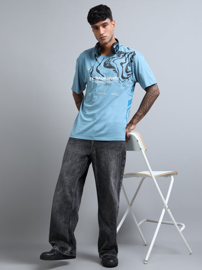Men’s Oversized Graphic Printed T-Shirt – Premium Cotton Drop Shoulder Tee