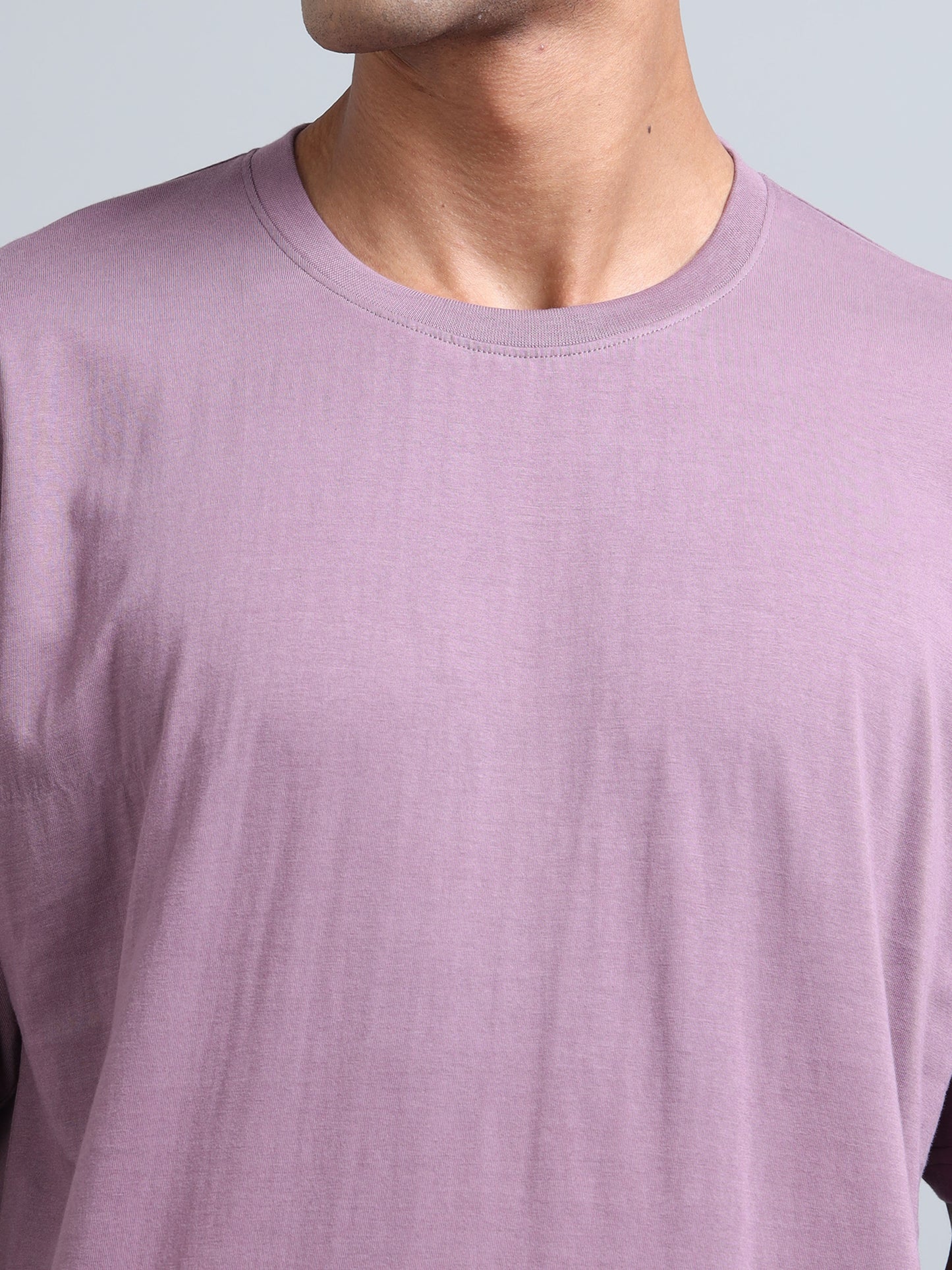 Men Typography Back Print Oversized Round Neck T-Shirt