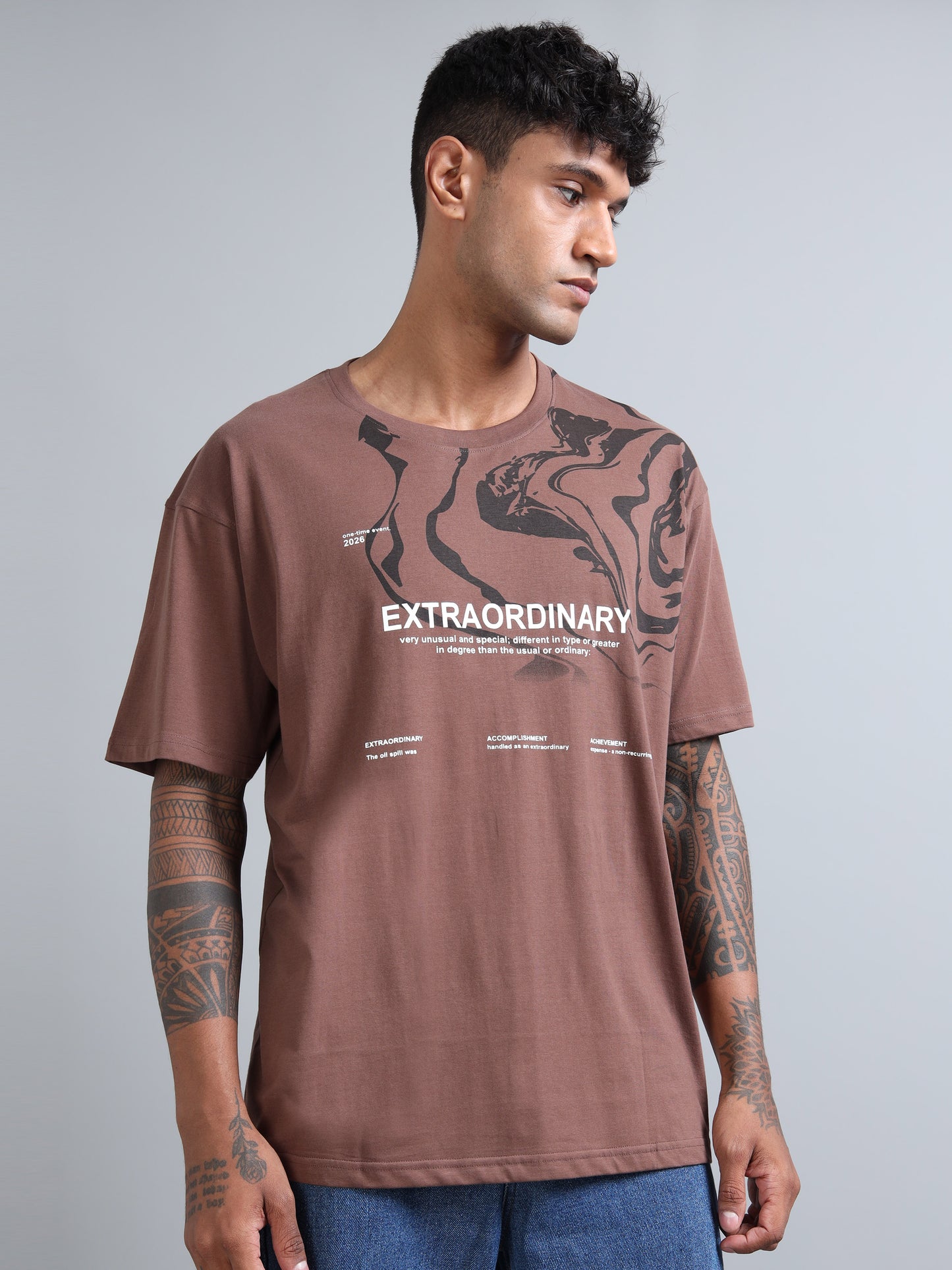 Men’s Oversized Graphic Printed T-Shirt – Premium Cotton Drop Shoulder Tee