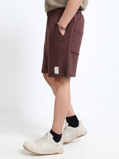Men’s Brown Cargo Casual Shorts | Premium Cotton Blend Regular Fit Multi-Pocket Comfortable Summer Shorts