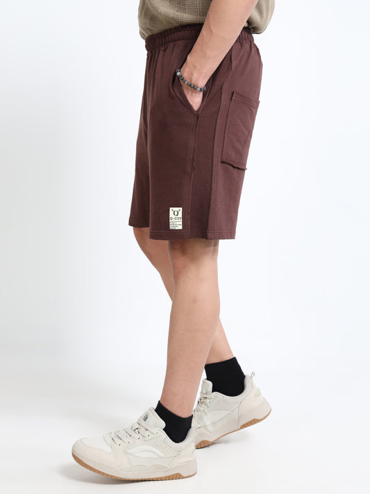 Men’s Brown Cargo Casual Shorts | Premium Cotton Blend Regular Fit Multi-Pocket Comfortable Summer Shorts