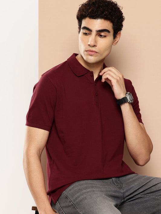 Men’s Classic Solid Cotton Polo T-Shirt
