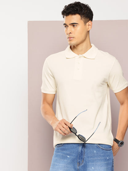 Men’s Classic Solid Cotton Polo T-Shirt