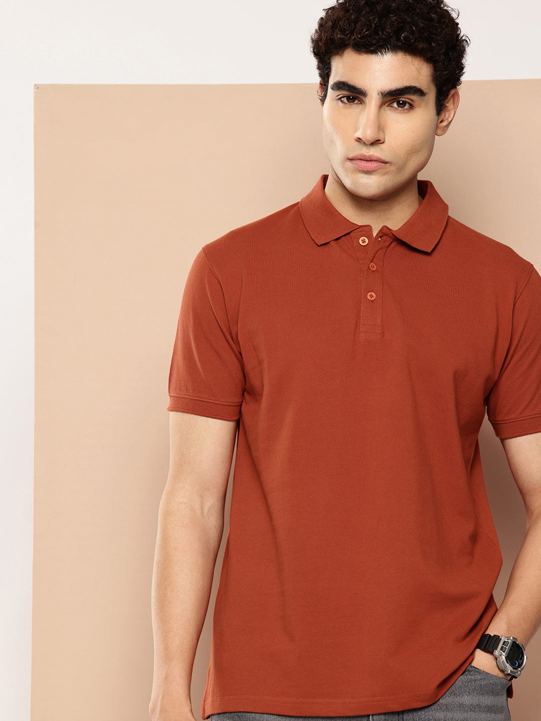 Men’s Classic Solid Cotton Polo T-Shirt