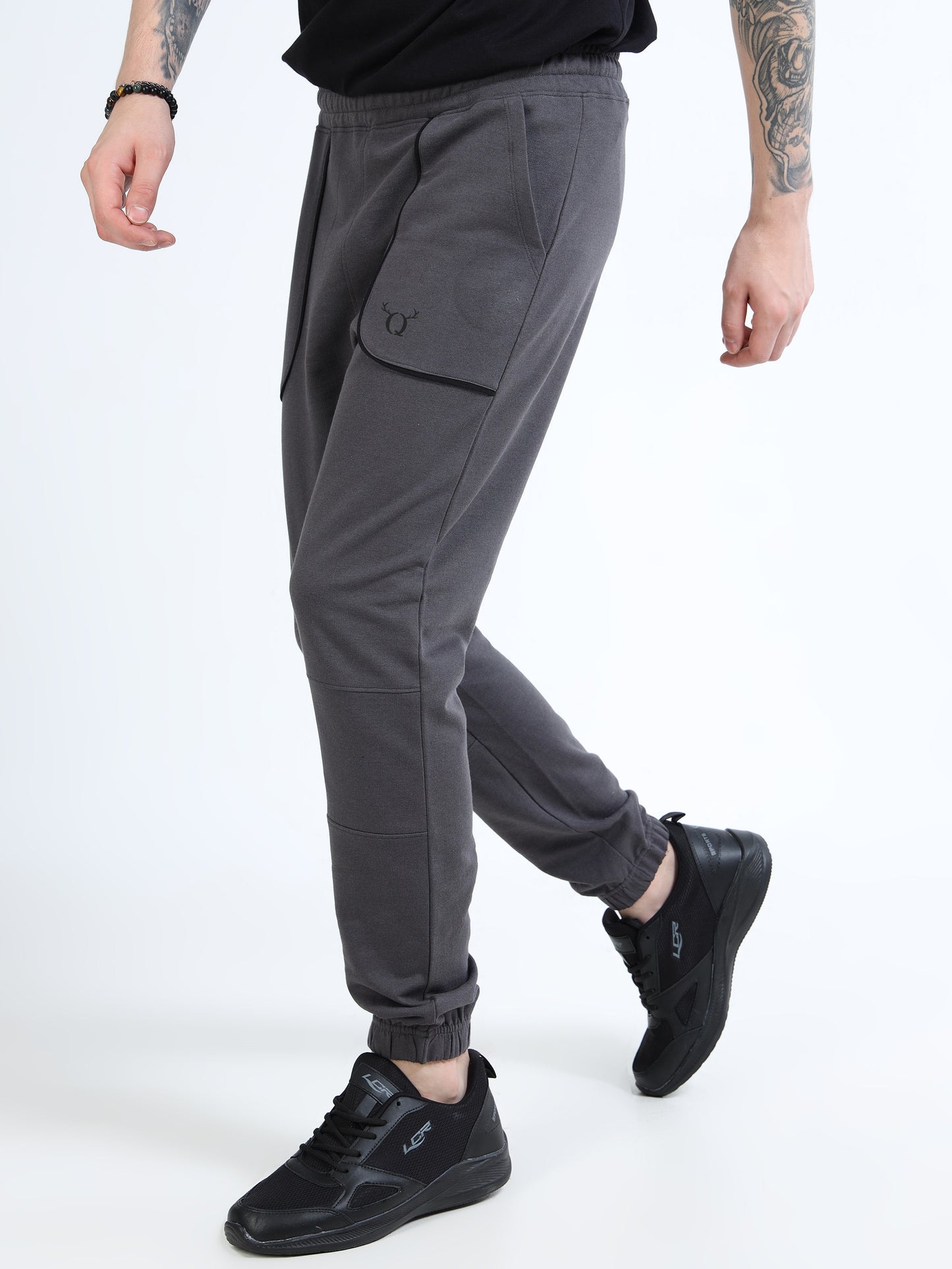 Men’s Premium Cotton Blend Joggers – Grey Athletic Regular Fit Joggers with Pockets