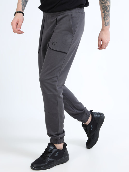 Men’s Premium Cotton Blend Joggers – Grey Athletic Regular Fit Joggers with Pockets