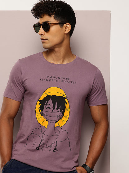 Men's Mauve Purple Graphic Print T-Shirt | Casual Streetwear