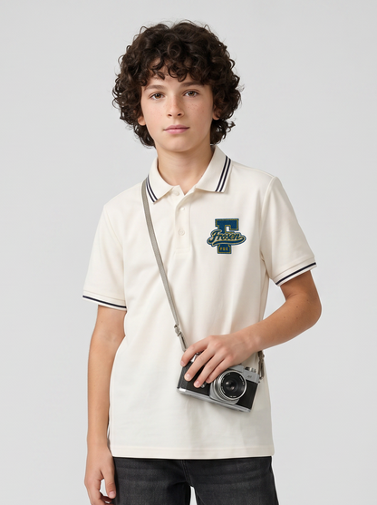 Kids' Off-White Polo T-Shirt with Logo Print | Casual Everyday Wear