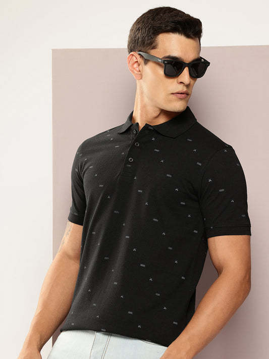 Men Printed Polo Collar T-shirt